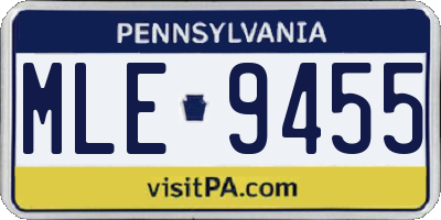 PA license plate MLE9455