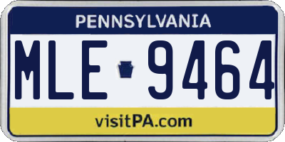 PA license plate MLE9464