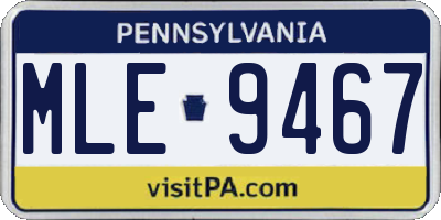 PA license plate MLE9467