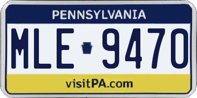 PA license plate MLE9470