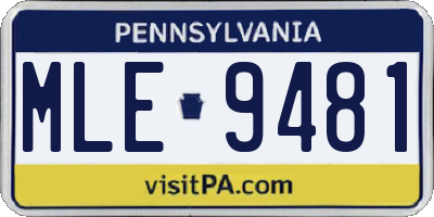 PA license plate MLE9481