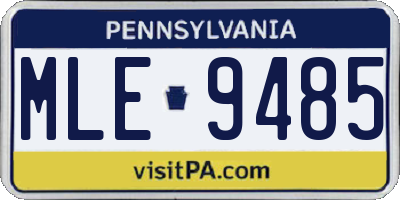 PA license plate MLE9485