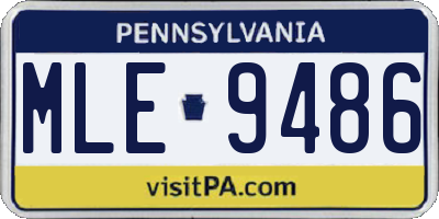 PA license plate MLE9486