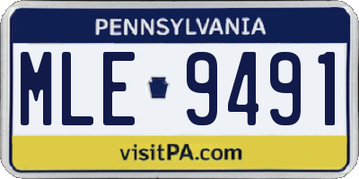 PA license plate MLE9491