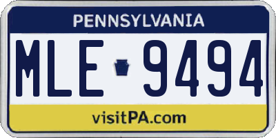 PA license plate MLE9494