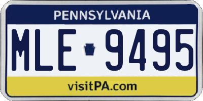PA license plate MLE9495