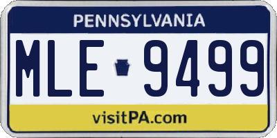 PA license plate MLE9499