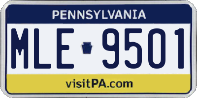 PA license plate MLE9501