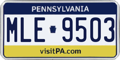 PA license plate MLE9503