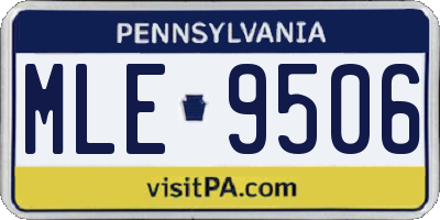 PA license plate MLE9506
