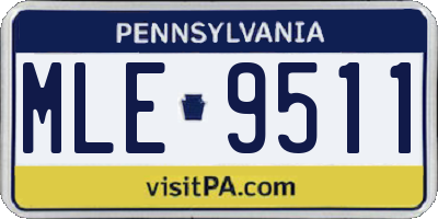 PA license plate MLE9511