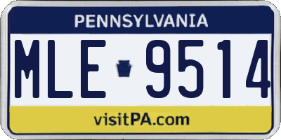 PA license plate MLE9514