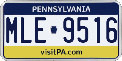 PA license plate MLE9516