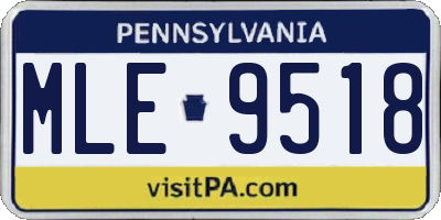 PA license plate MLE9518