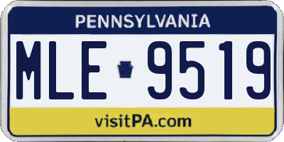 PA license plate MLE9519