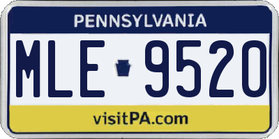 PA license plate MLE9520