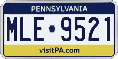 PA license plate MLE9521
