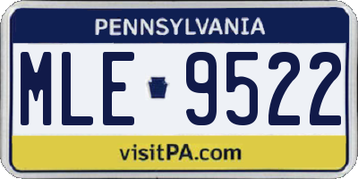 PA license plate MLE9522
