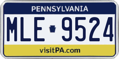 PA license plate MLE9524