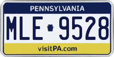PA license plate MLE9528