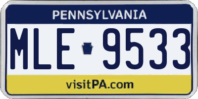 PA license plate MLE9533