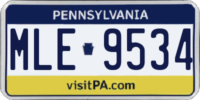 PA license plate MLE9534