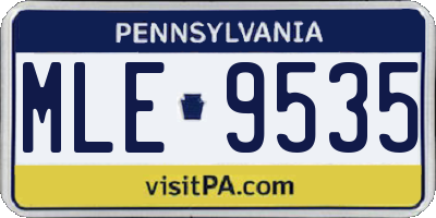 PA license plate MLE9535