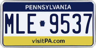 PA license plate MLE9537