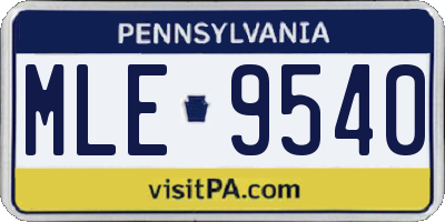 PA license plate MLE9540