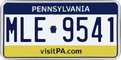 PA license plate MLE9541
