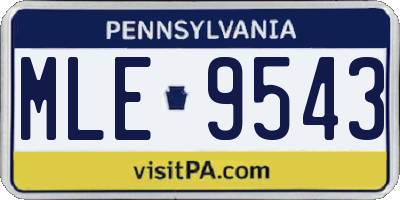 PA license plate MLE9543