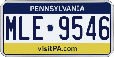 PA license plate MLE9546