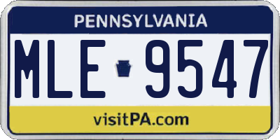 PA license plate MLE9547