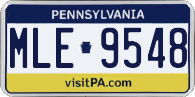 PA license plate MLE9548