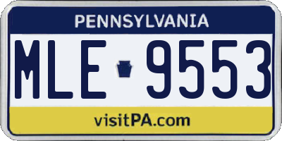 PA license plate MLE9553
