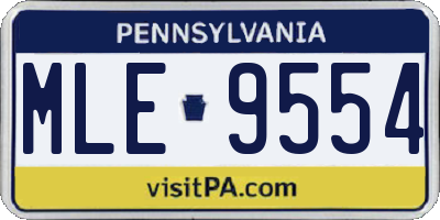 PA license plate MLE9554