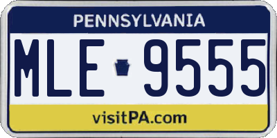 PA license plate MLE9555