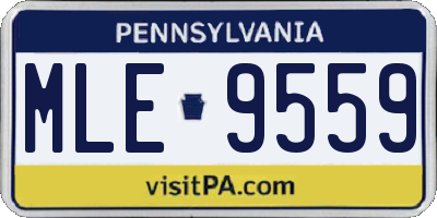 PA license plate MLE9559