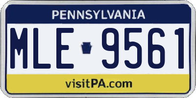 PA license plate MLE9561