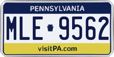 PA license plate MLE9562