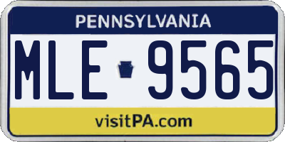 PA license plate MLE9565