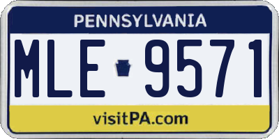 PA license plate MLE9571