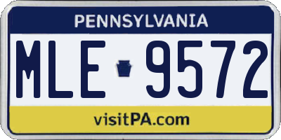 PA license plate MLE9572