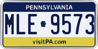 PA license plate MLE9573