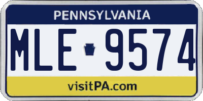 PA license plate MLE9574