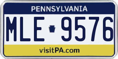 PA license plate MLE9576