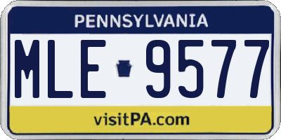 PA license plate MLE9577