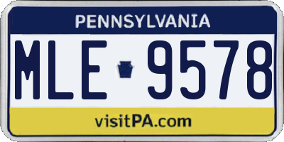 PA license plate MLE9578