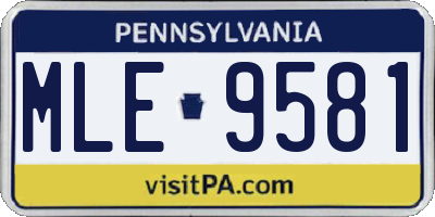 PA license plate MLE9581