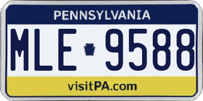 PA license plate MLE9588
